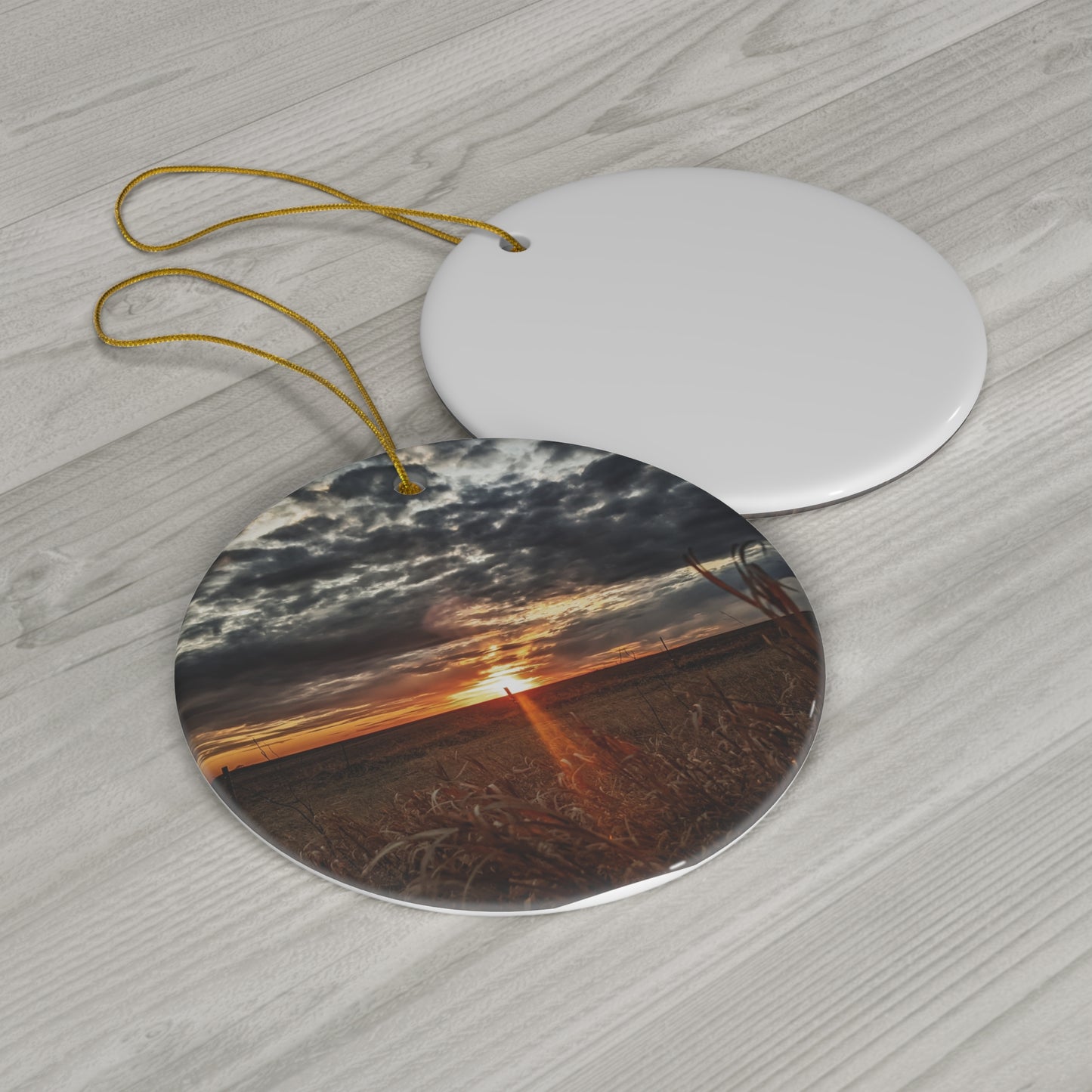 Cloudy Skies Ceramic Ornament (SP Photography Collection)