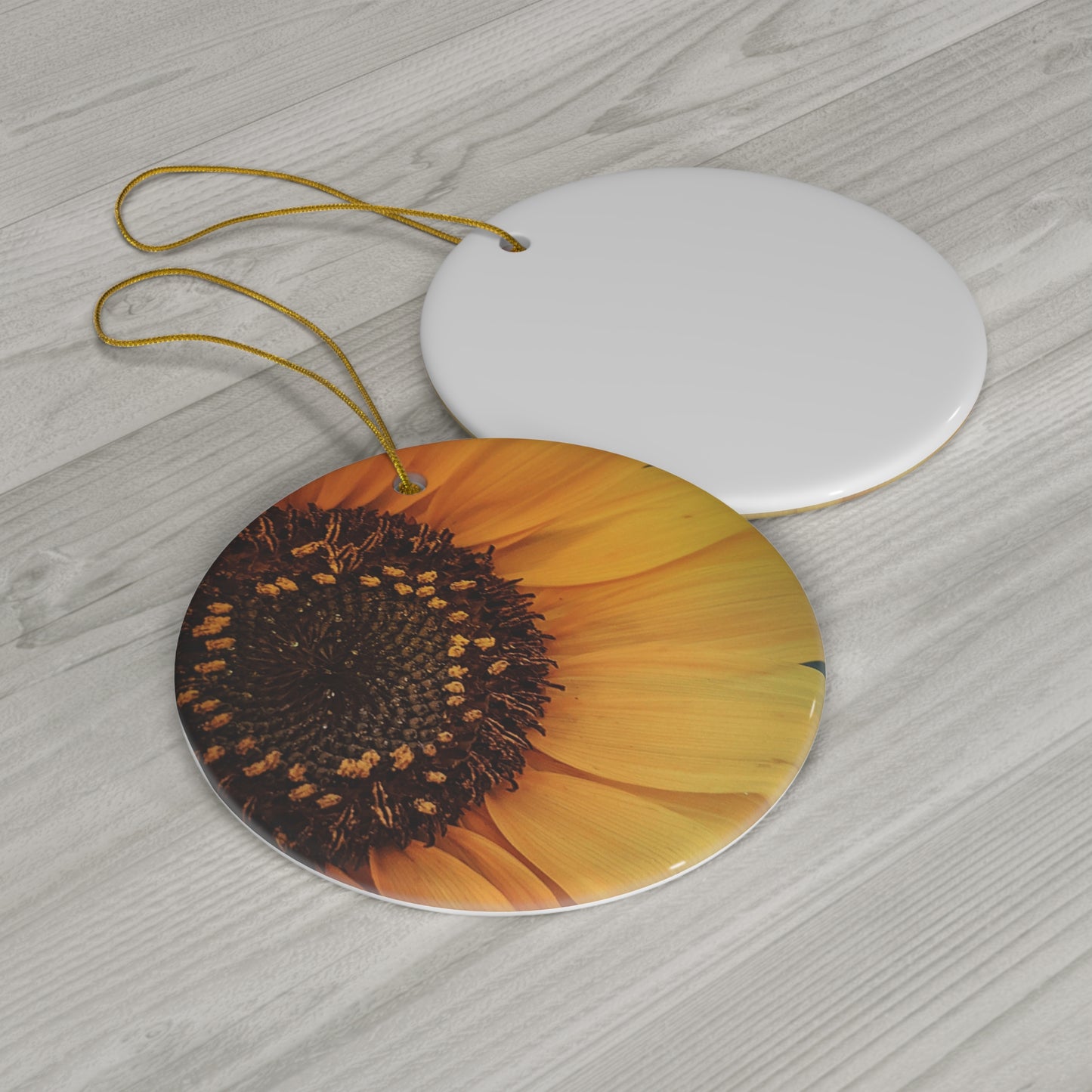 Sun Ray Sunflower Ceramic Ornament (SP Photography Collection)