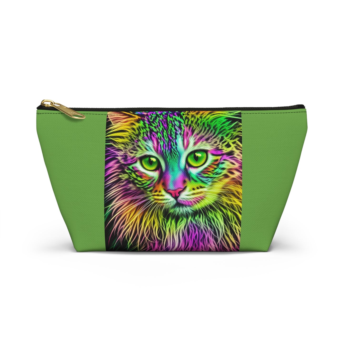 Colorful Kitty Accessory Pouch w T-bottom (SP Photography Collection) GREEN