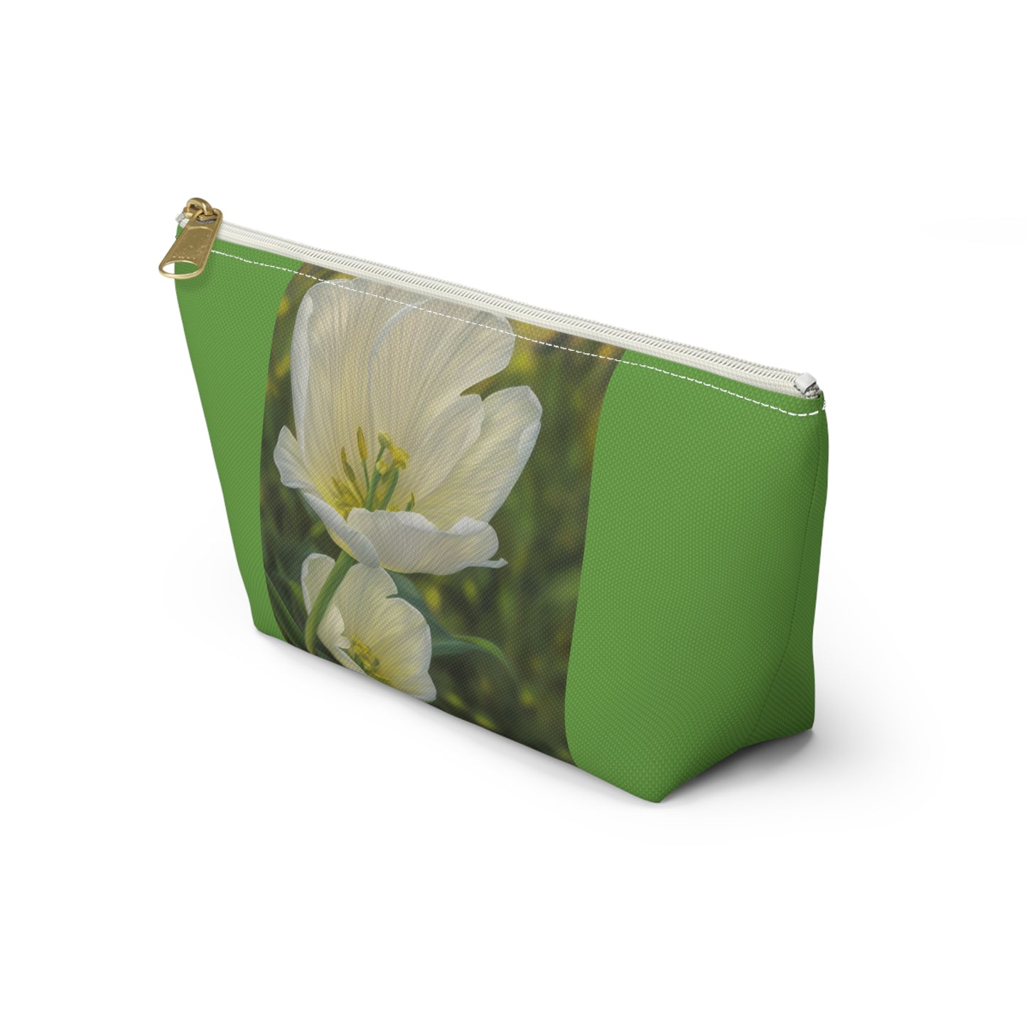 White Tulip Pouch w T-bottom (SP Photography Collection) GREEN