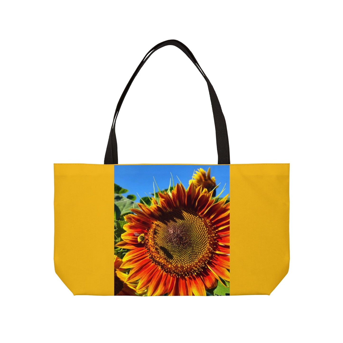 Bumble Bee Sunflower Weekender Tote Bag (Enchanted Exposures By Tammy Lyne Collection) YELLOW