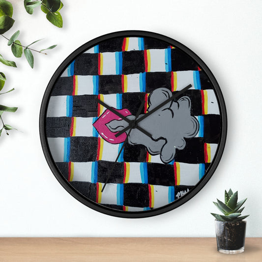 Smoke And Mirrors Wall Clock (Peculiar Paintings Collection)