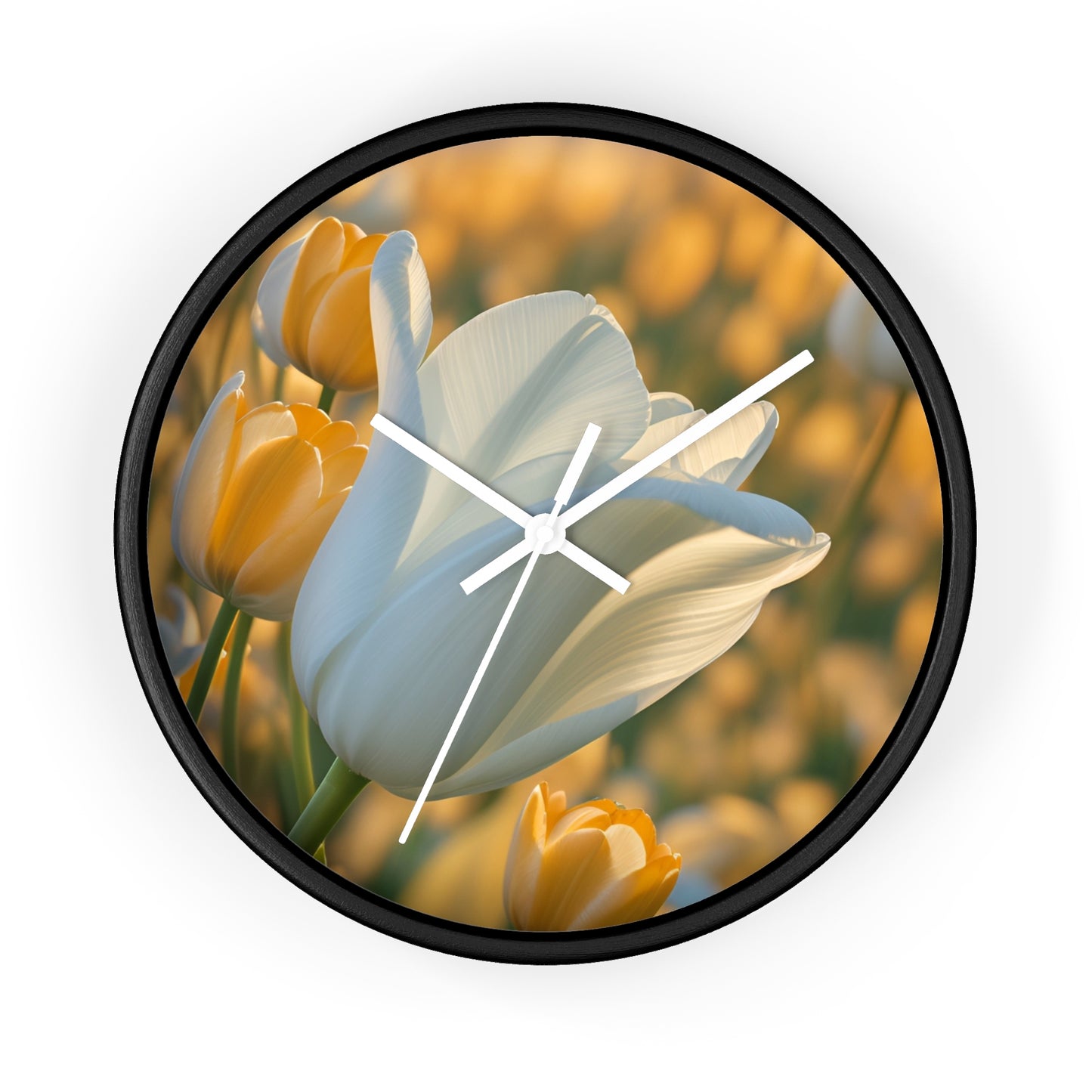 White Flower Tulip Wall Clock (SP Photography Collection)