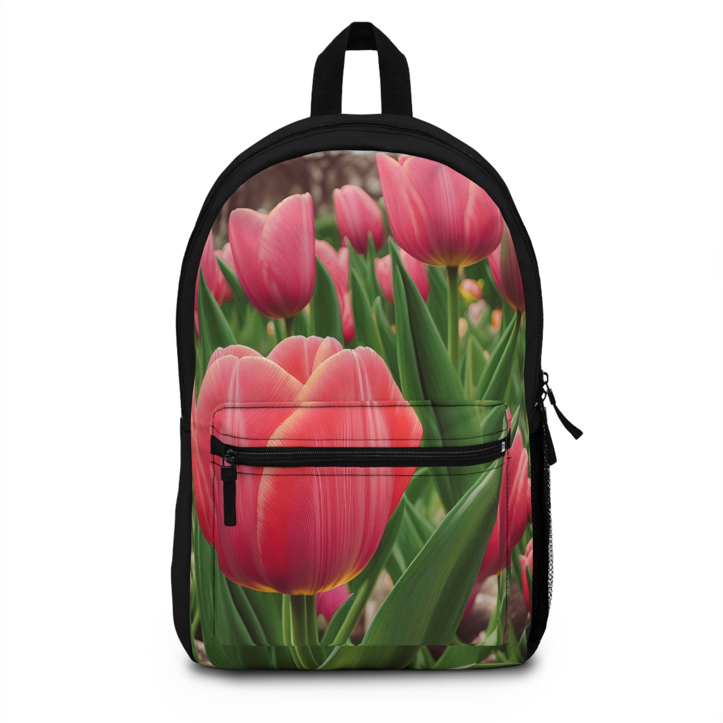 Pink Tulips Backpack (SP Photography Collection) BLACK