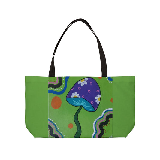 Marguerite Mushroom Weekender Tote Bag (Peculiar Paintings Collection) GREEN