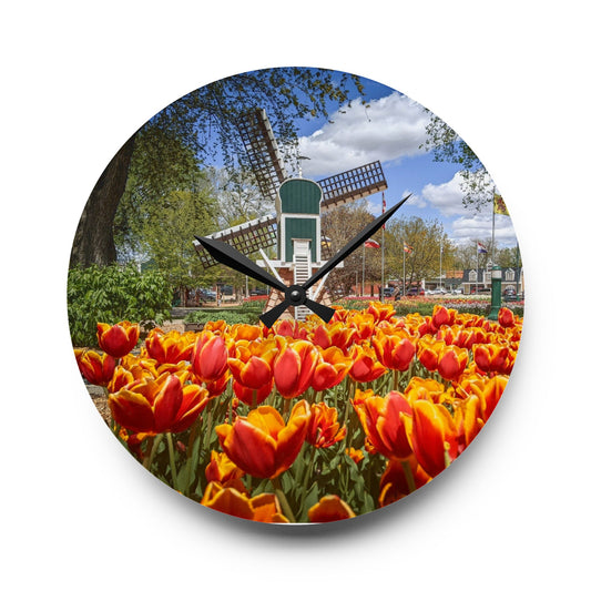 Windmill Garden Acrylic Wall Clock (SP Photography Collection)