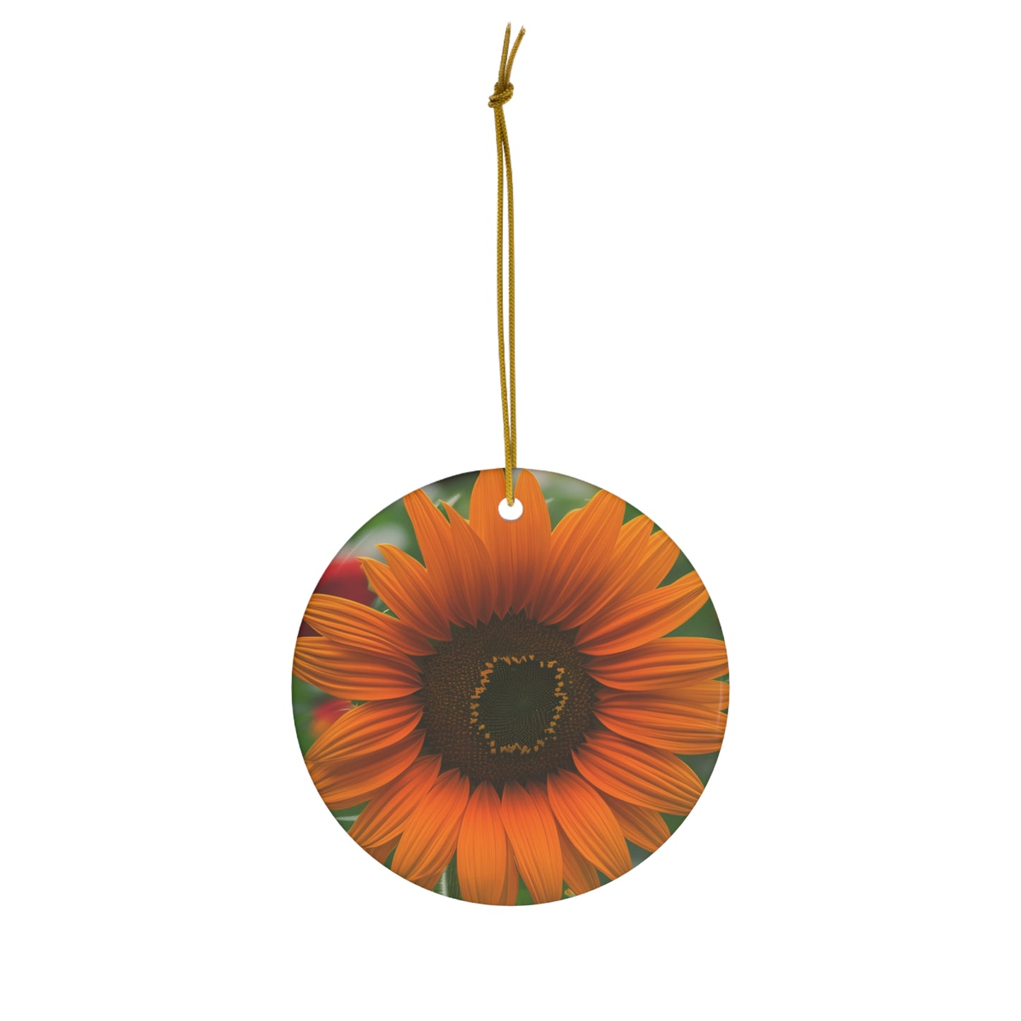 Orange Sunflower Ceramic Ornament (SP Photography Collection)