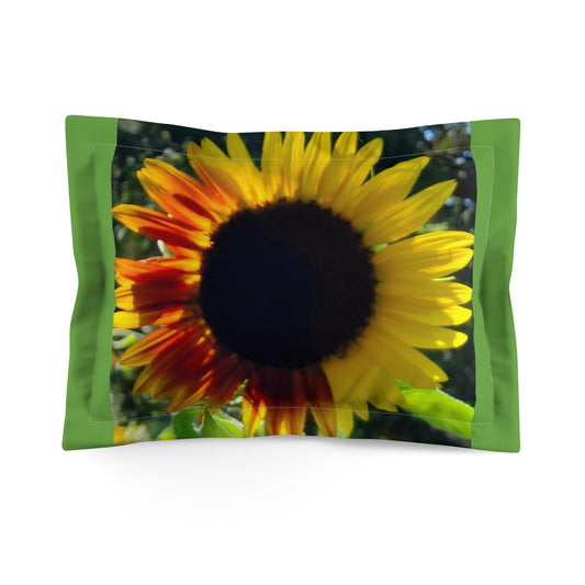 Mixed Sunflower Microfiber Pillow Sham (Enchanted Exposures By Tammy Lyne) GREEN