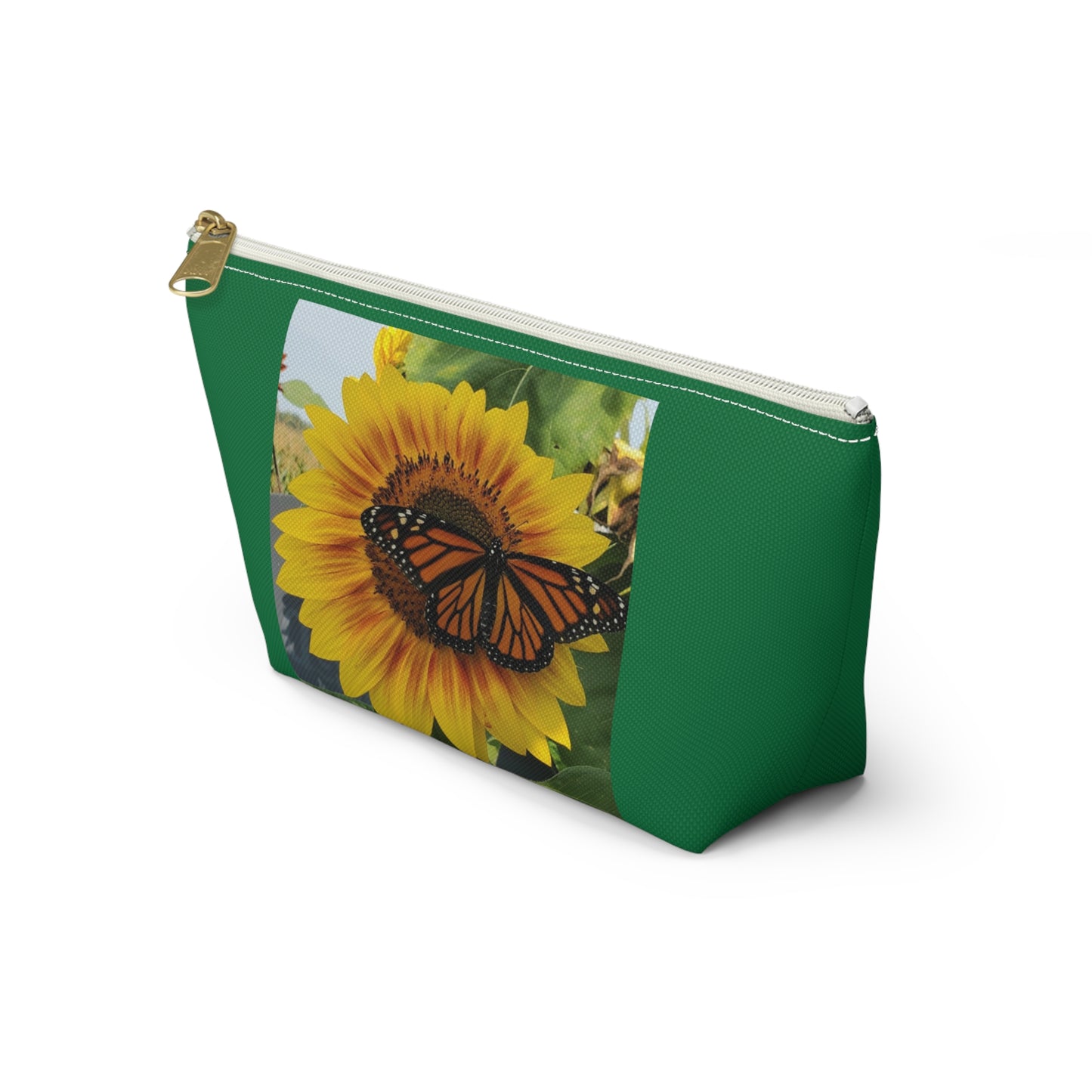 Happy Sunflower Accessory Pouch w T-bottom (Enchanted Exposures By Tammy Lyne Collection) GREEN