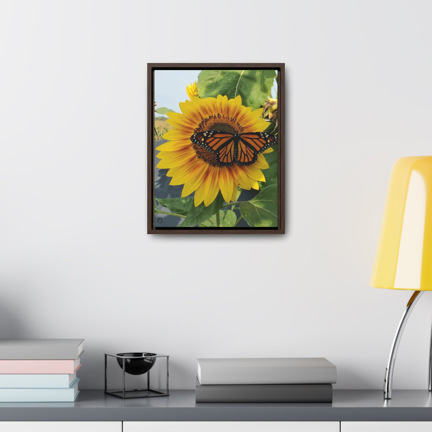 Happy Sunflower Canvas Wraps, Vertical Frame (Enchanted Exposures By Tammy Lyne)