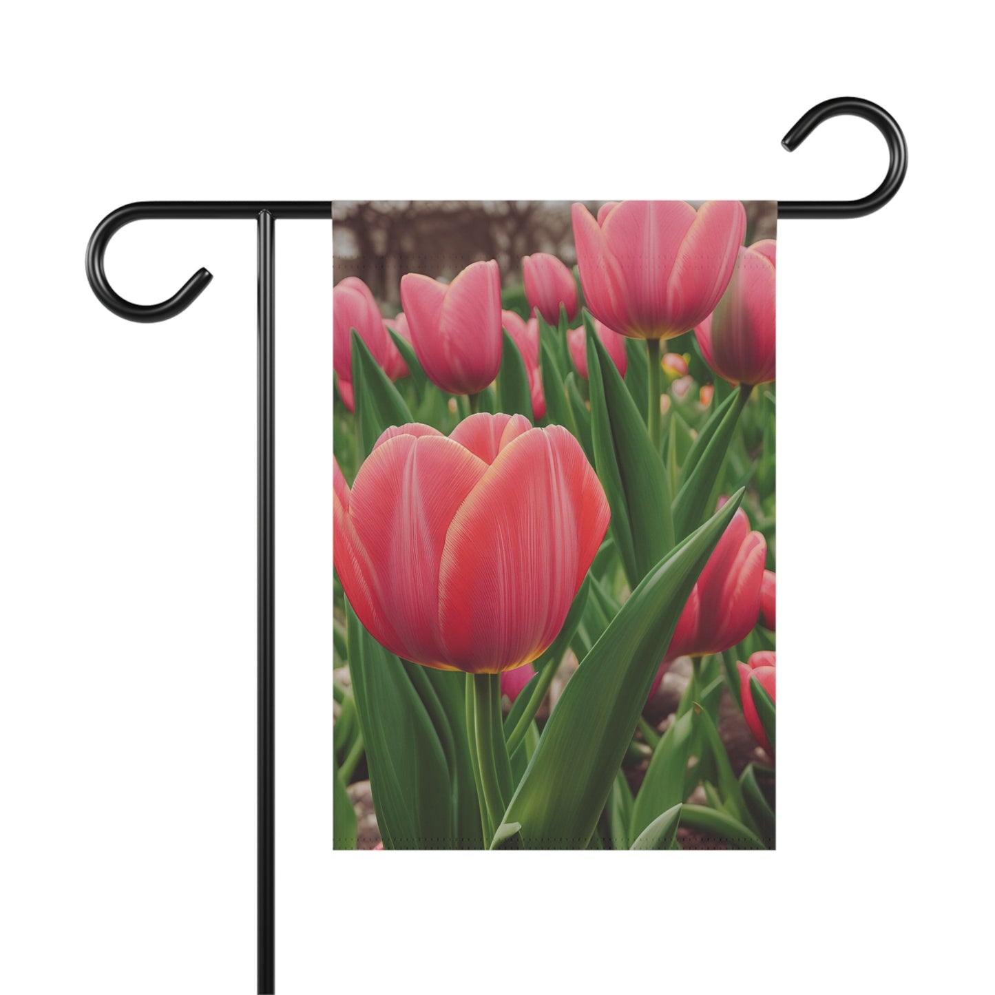 Pink Tulip Garden & House Banner (SP Photography Collection, Pole Not Included)