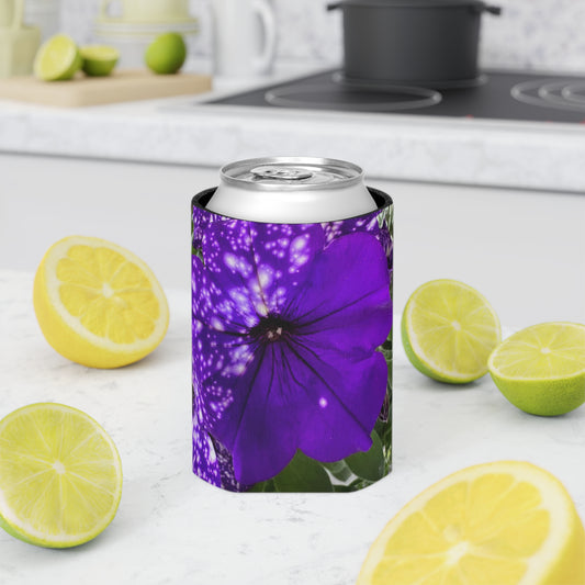 Purple Flower Can Cooler Sleeve (Custom Creations By Catelyn) PURPLE