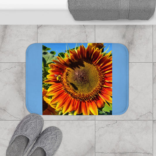 Bumble Bee Sunflower Bath Mat (Enchanted Exposures By Tammy Lyne)
