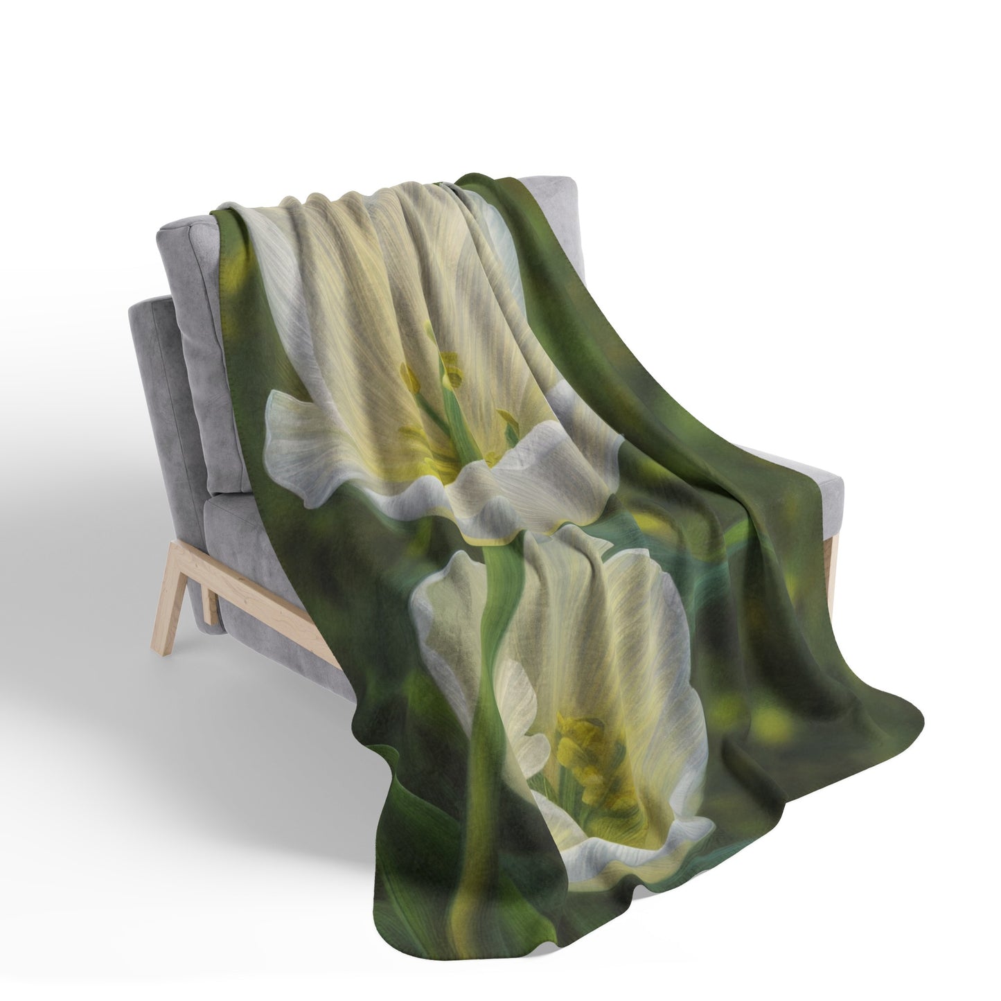 White Tulip Fleece Sherpa Blanket (SP Photography Collection)