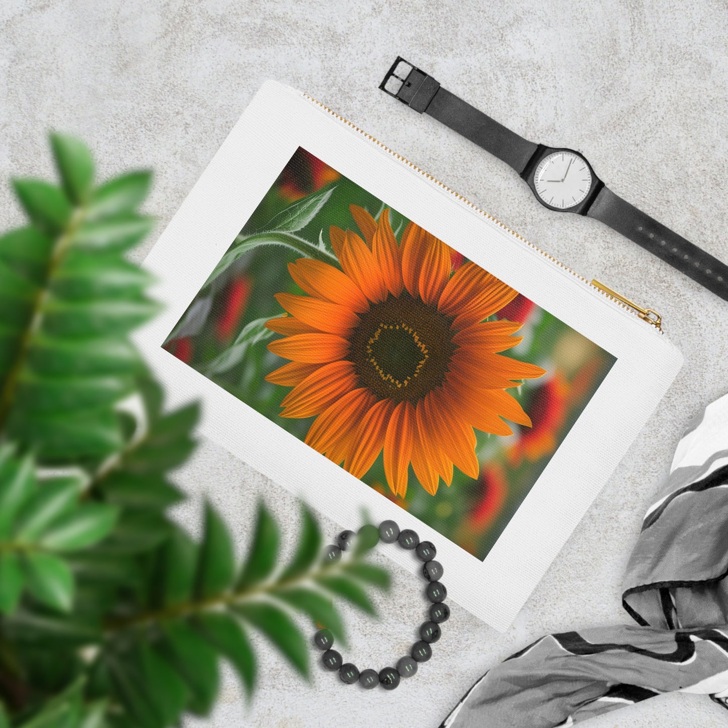 Orange Sunflower  Cosmetic Bag (SP Photography Collection)