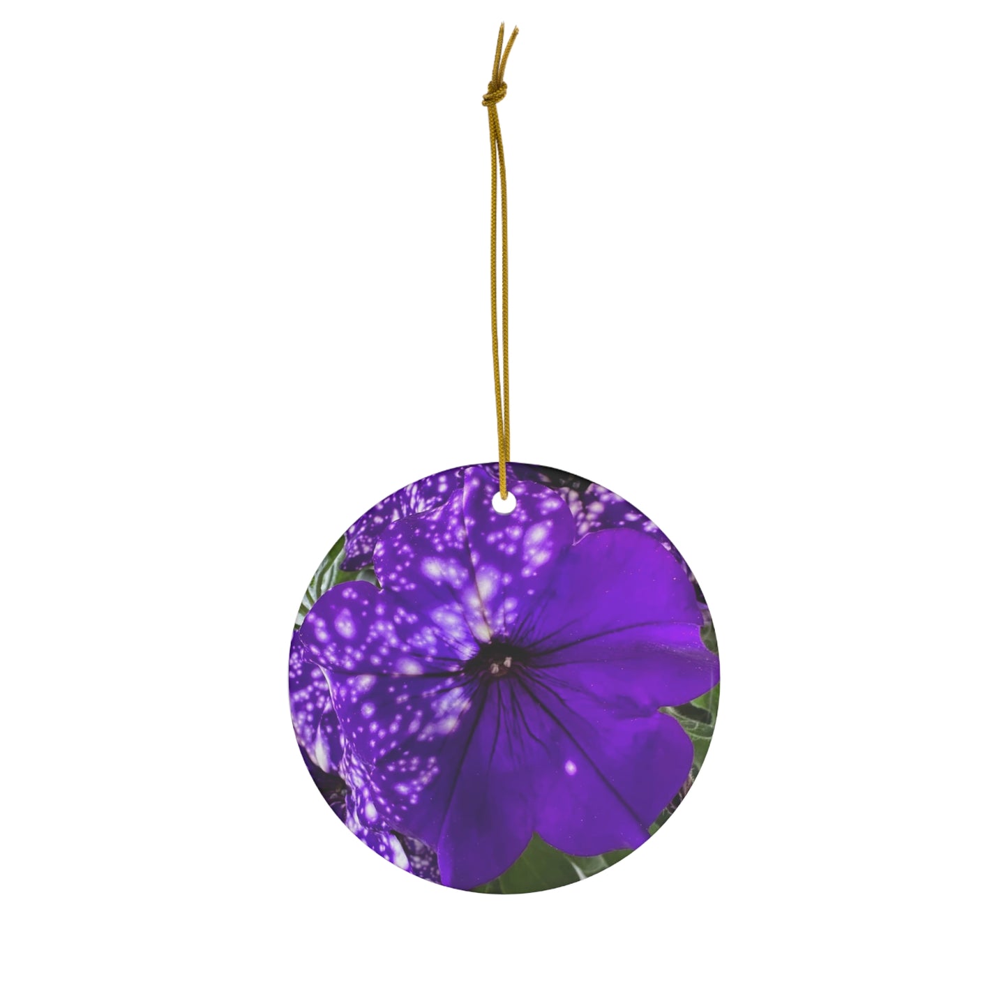 Purple Flower Ceramic Ornament (Custom Creations By Catelyn)