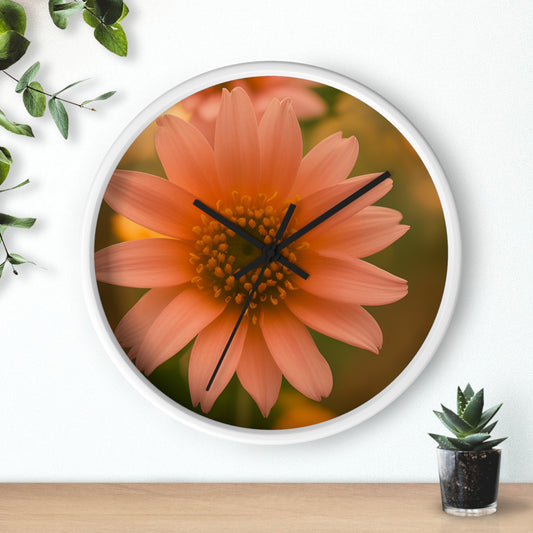 Peach Daisy Wall Clock (SP Photography Collection)