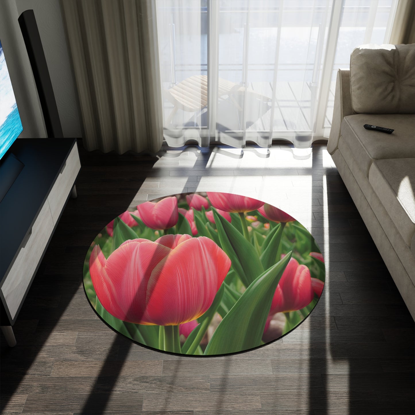 Pink Tulip Round Rug (SP Photography Collection)