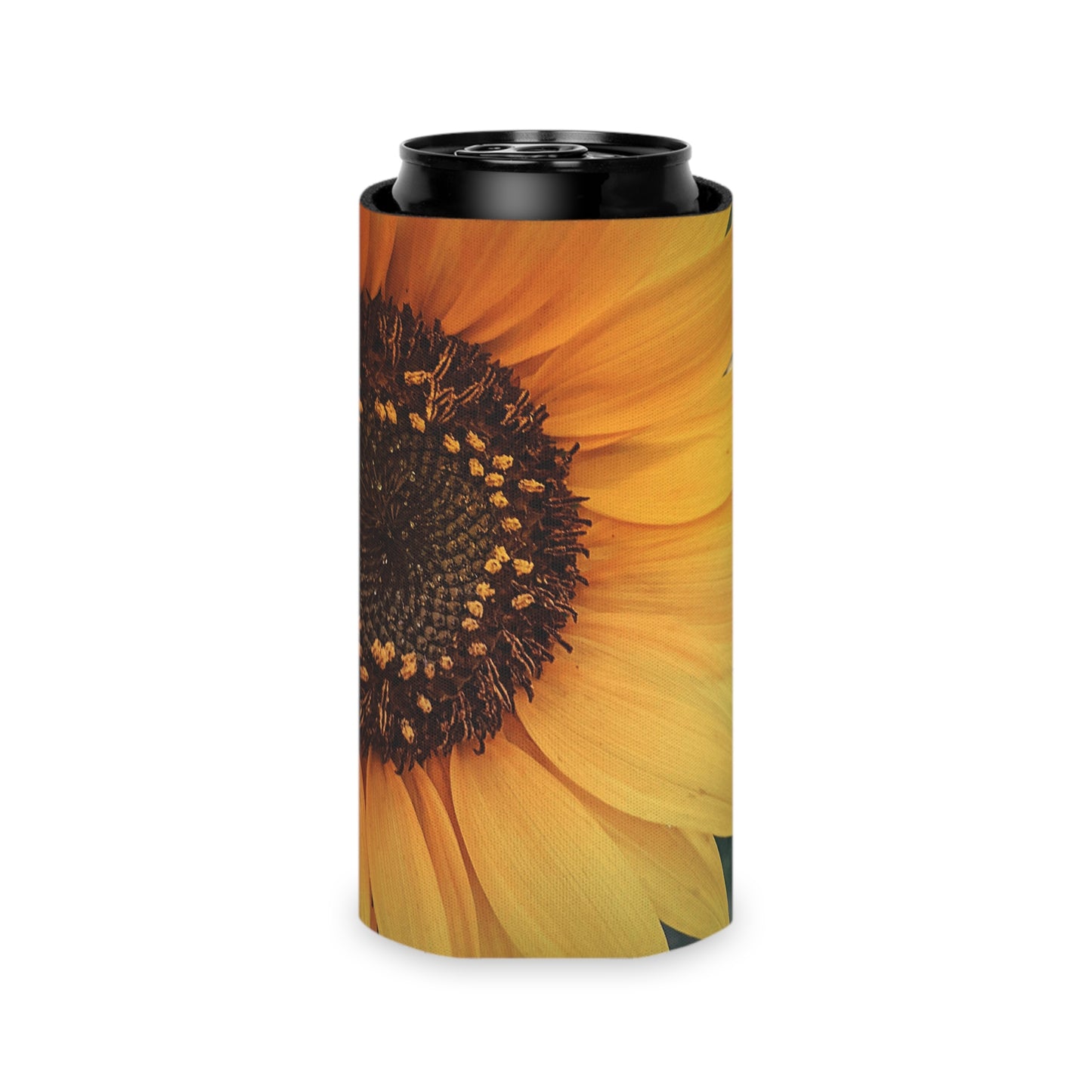 Sun Ray Sunflower Can Slim Cooler Sleeve (SP Photography Collection) BROWN