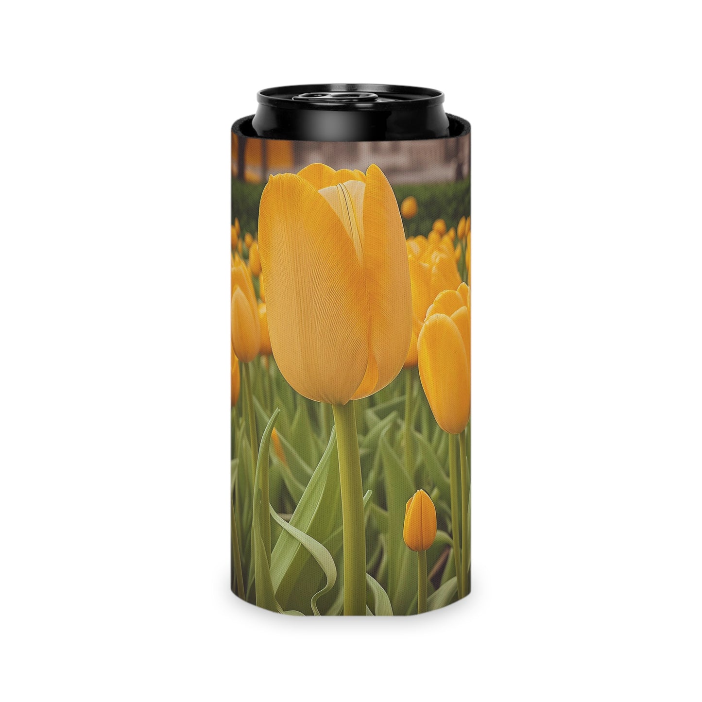 Yellow Tulip Can Slim Cooler Sleeve (SP Photography Collection) YELLOW