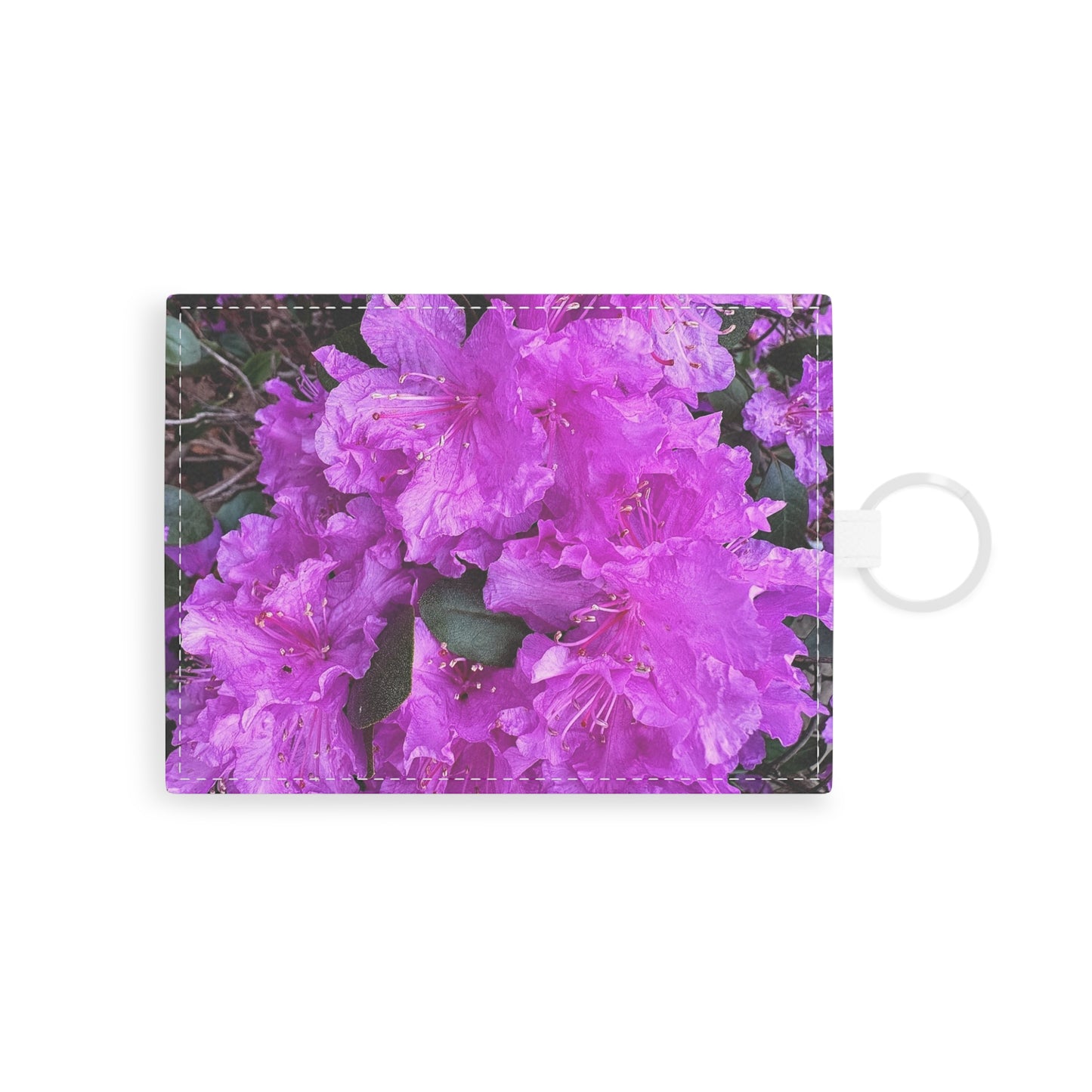 Pink Flower Saffiano Leather Card Holder (Enchanted Exposures By Catelyn)