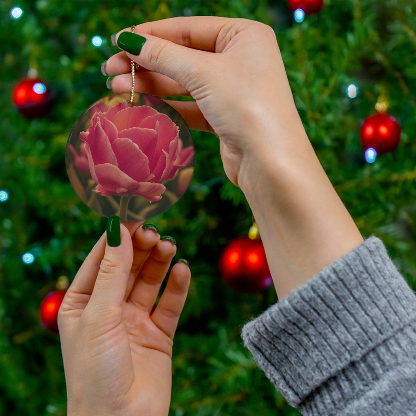 Pink Buttercup Ceramic Ornament (SP Photography Collection)