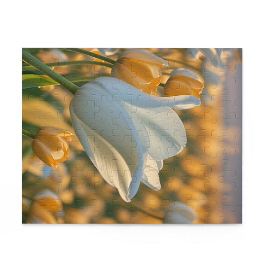 White Flower Tulip Puzzle (SP Photography Collection) (120, 252, 500-Piece)