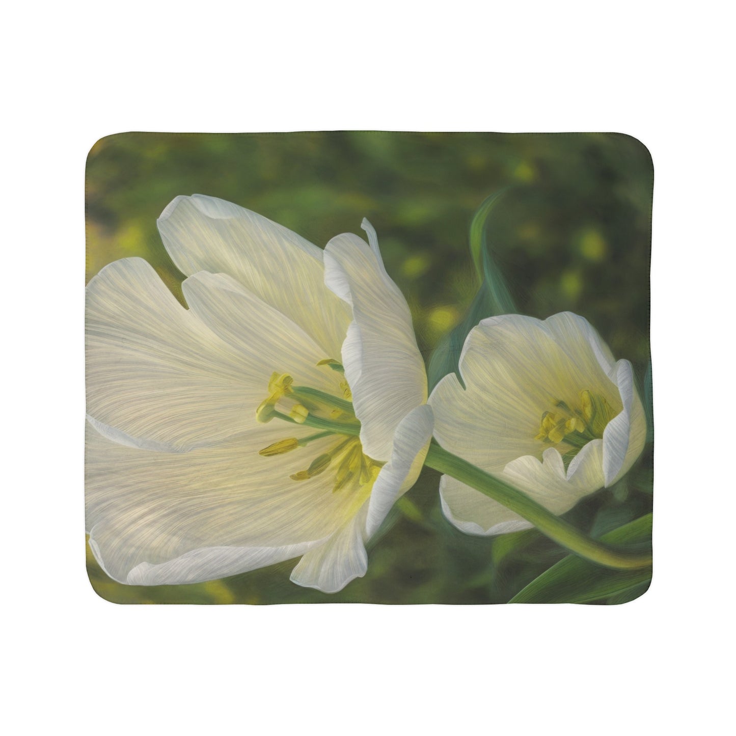 White Tulip Fleece Sherpa Blanket (SP Photography Collection)