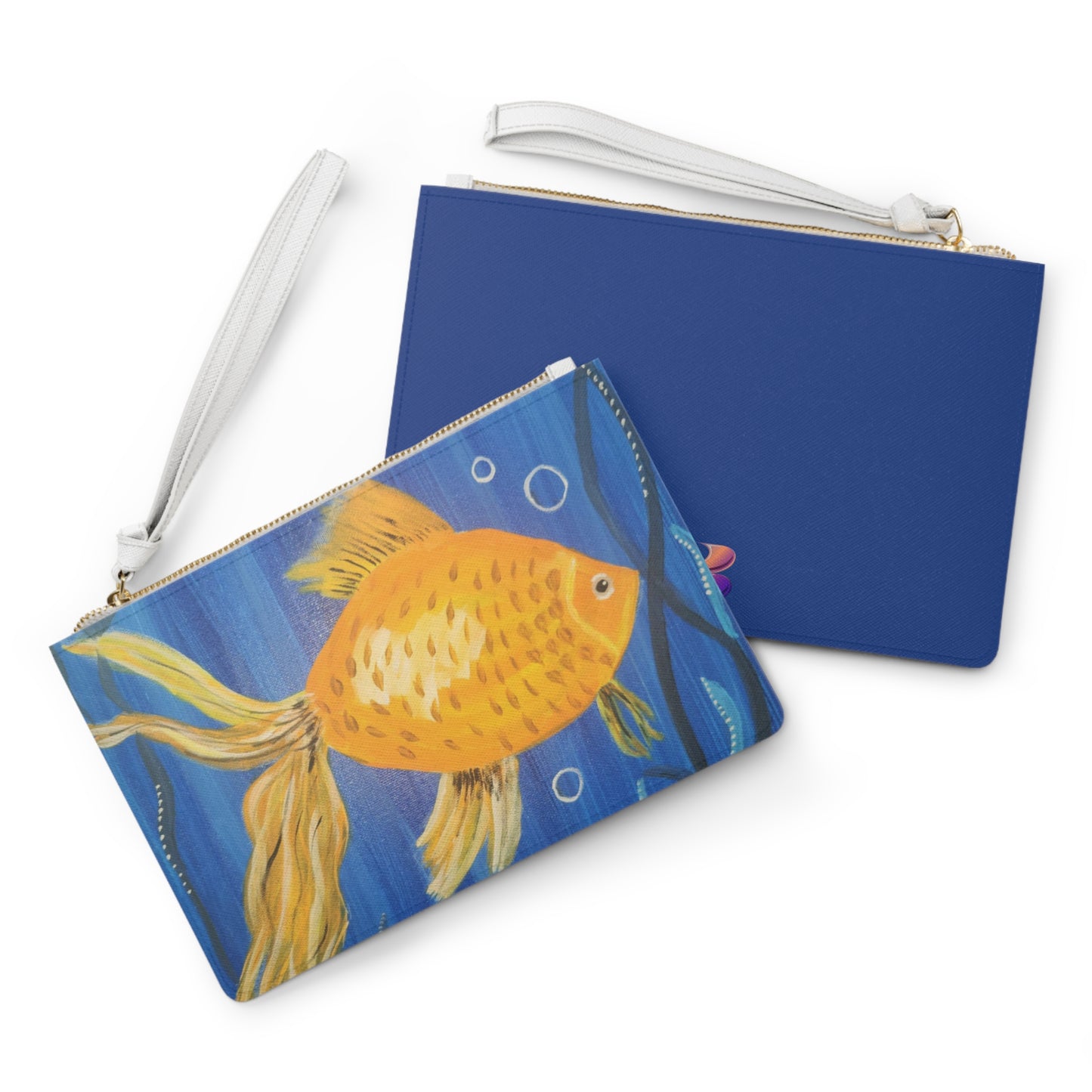 Goldfish Large Clutch Bag (Brookson Collection) NAVY