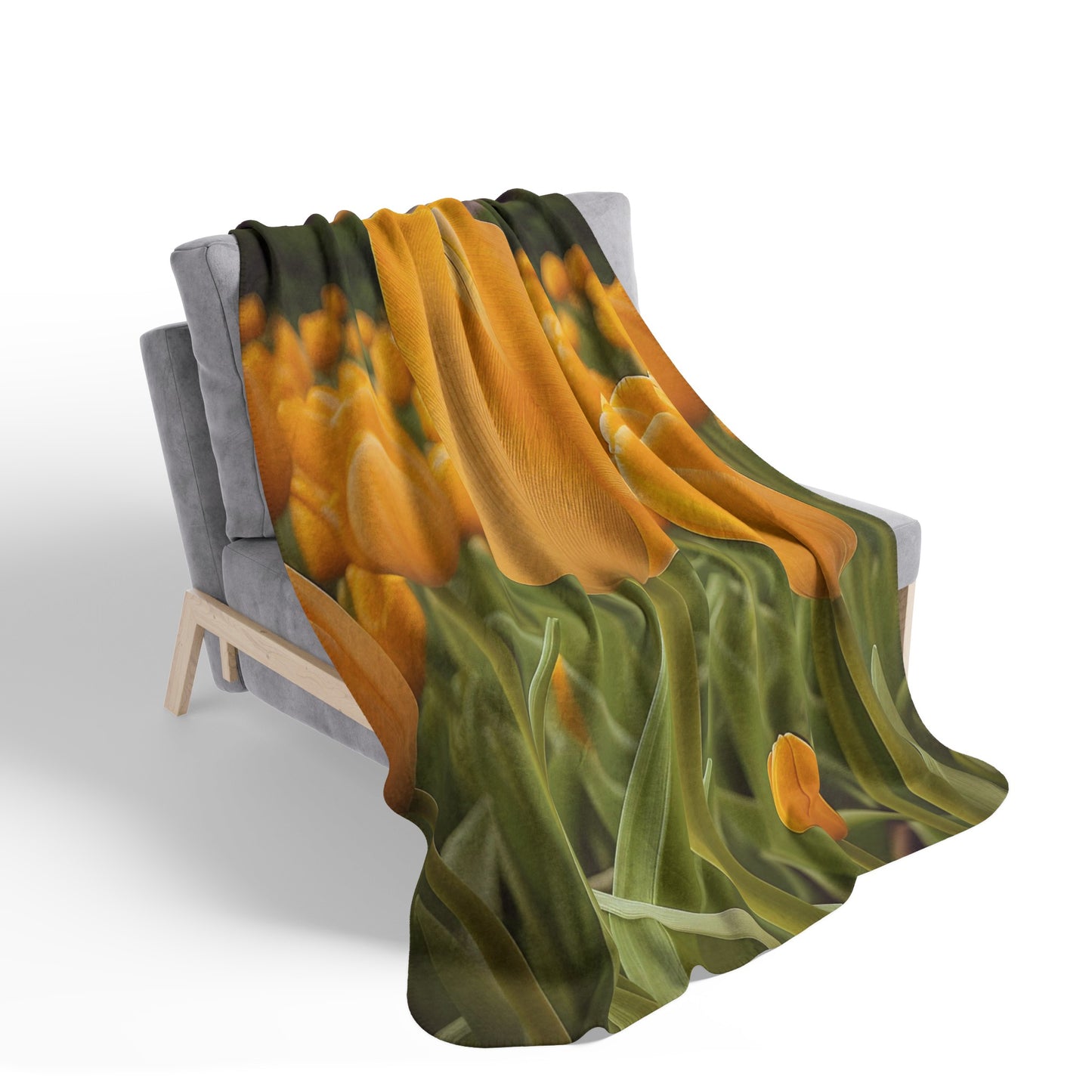 Yellow Tulip Fleece Sherpa Blanket (SP Photography Collection)