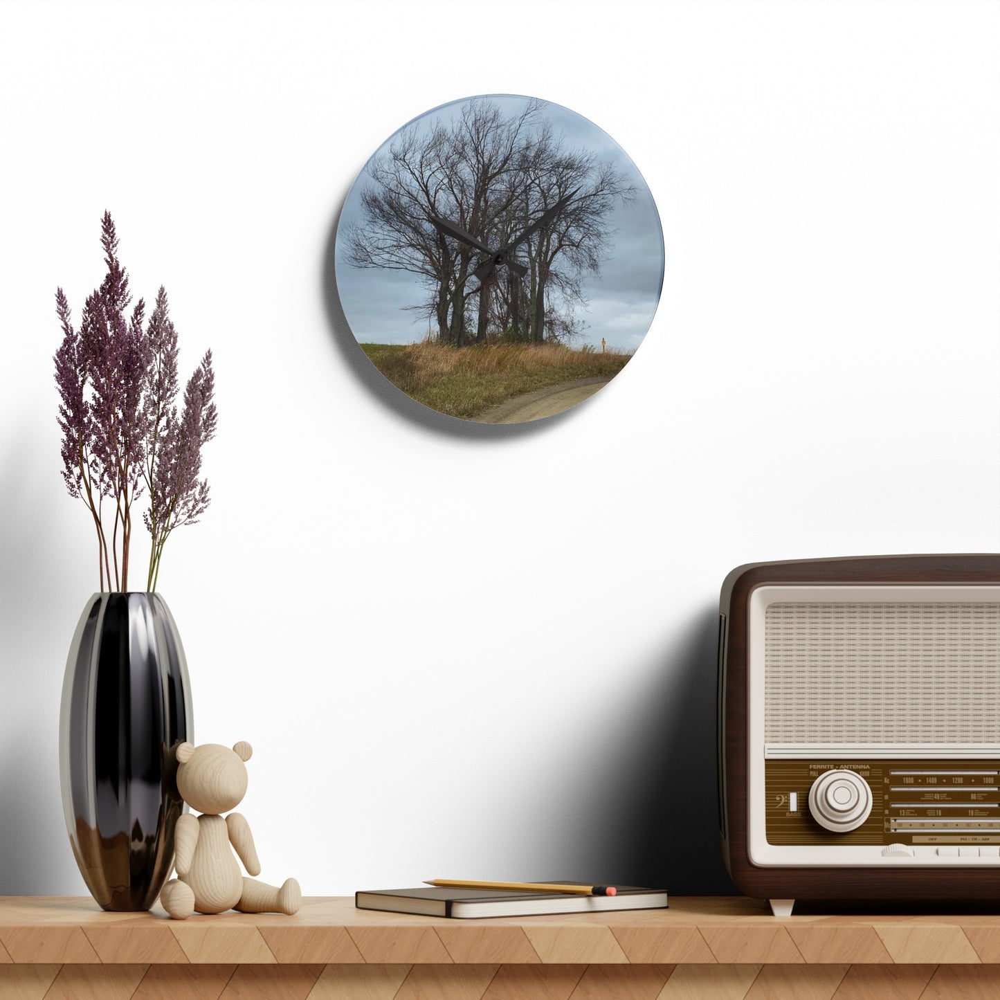 Country Tree Acrylic Wall Clock (B & J Collections)