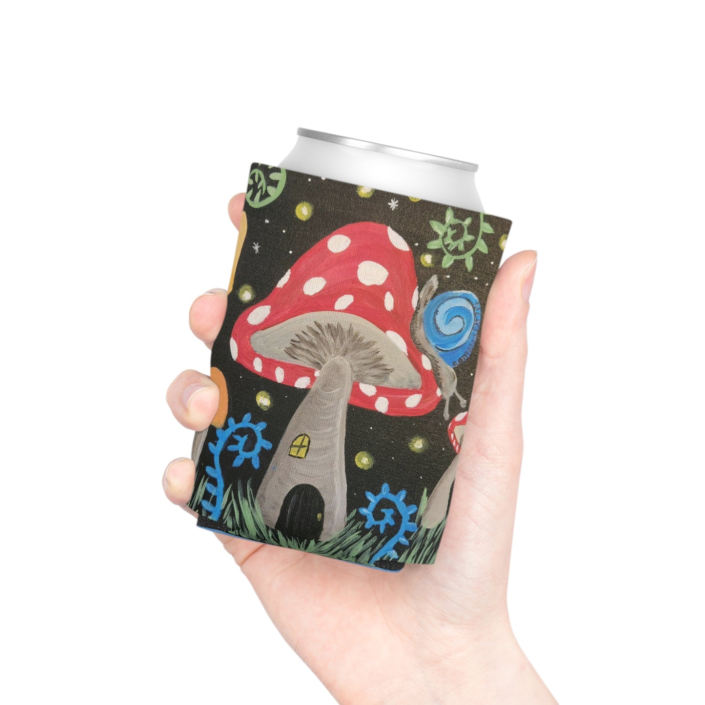 Magical Mushroom Regular Can Cooler Sleeve (Brookson Collection) BLUE