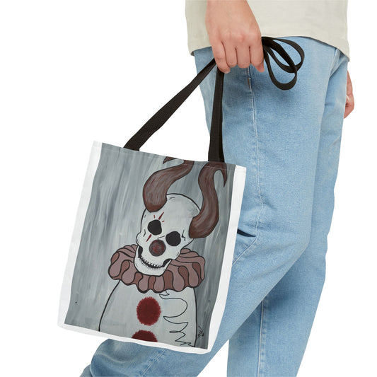 Toby The Clown Tote Bag (Peculiar Paintings Collection) WHITE