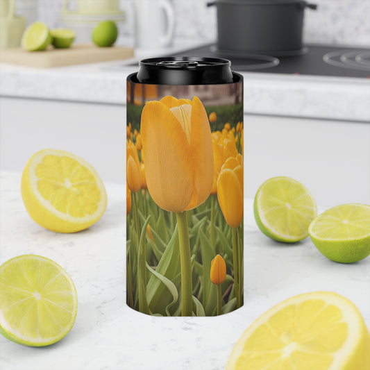 Yellow Tulip Can Slim Cooler Sleeve (SP Photography Collection) YELLOW