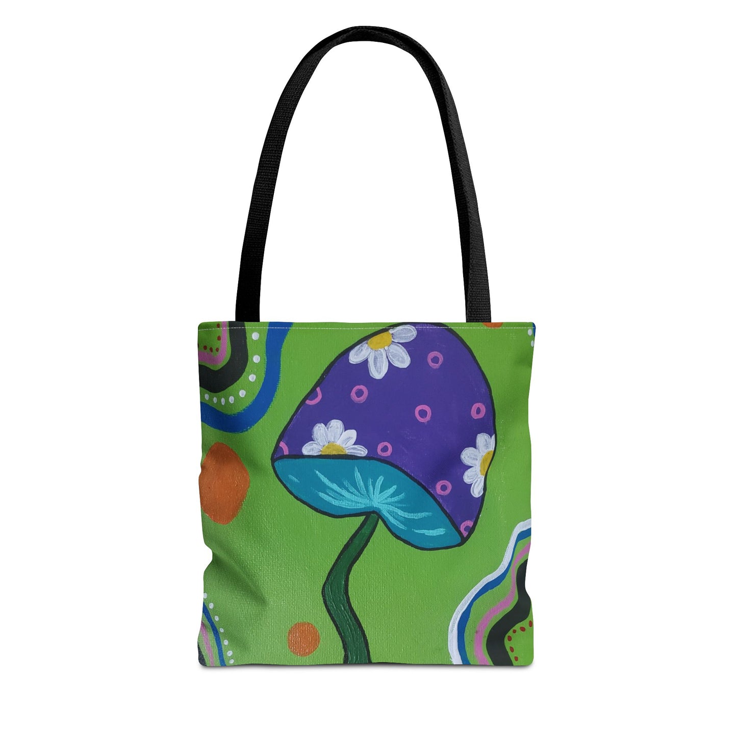 Marguerite Mushroom Tote Bag (Peculiar Paintings Collection) GREEN