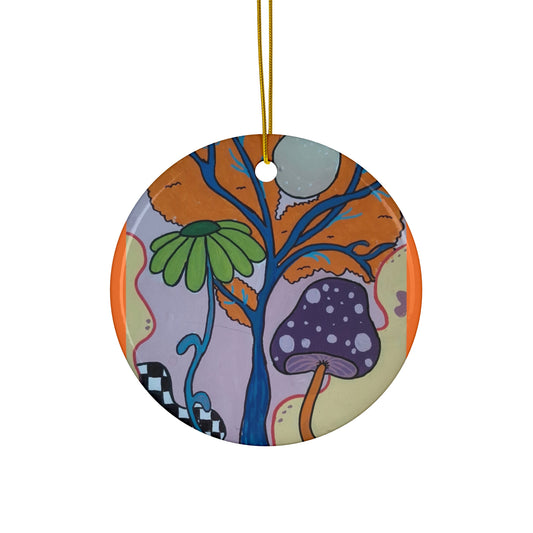 Mystic Mushroom Ceramic Ornament (Peculiar Paintings Collection)