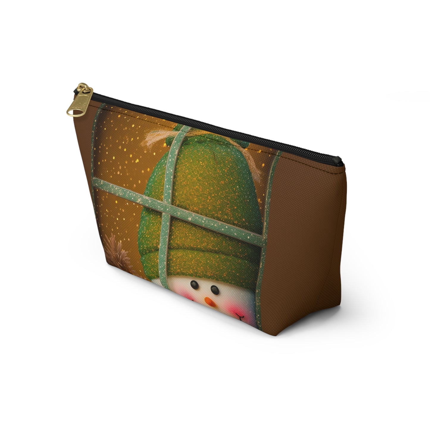 Peek A Boo Snowman Pouch w T-bottom (SP Photography Collection) BROWN