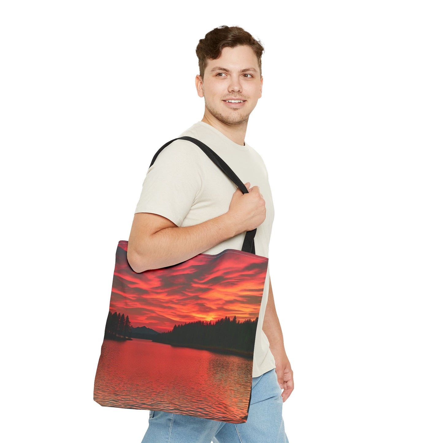 Red Sunset Tote Bag (SP Photography Collection) BLACK