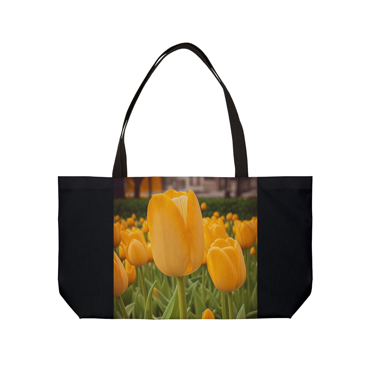 Yellow Tulip Weekender Tote Bag (SP Photography Collection) BLACK