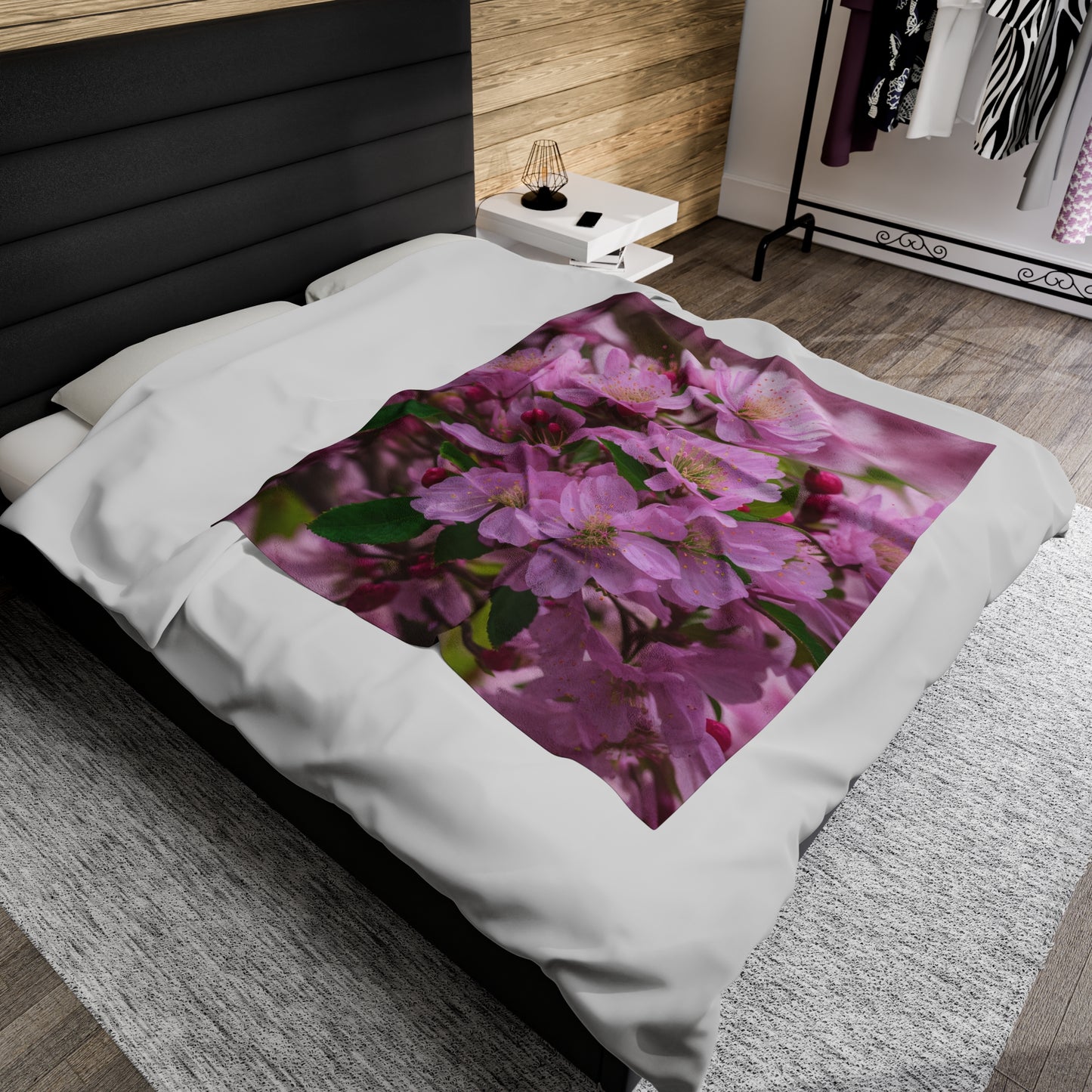 Cherry Blossom Velveteen Plush Blanket (SP Photography Collection)