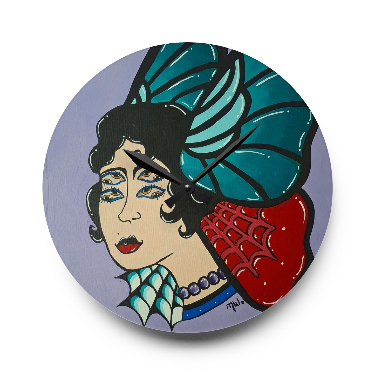 Lady Flutter Wall Clock (Peculiar Paintings Collection)