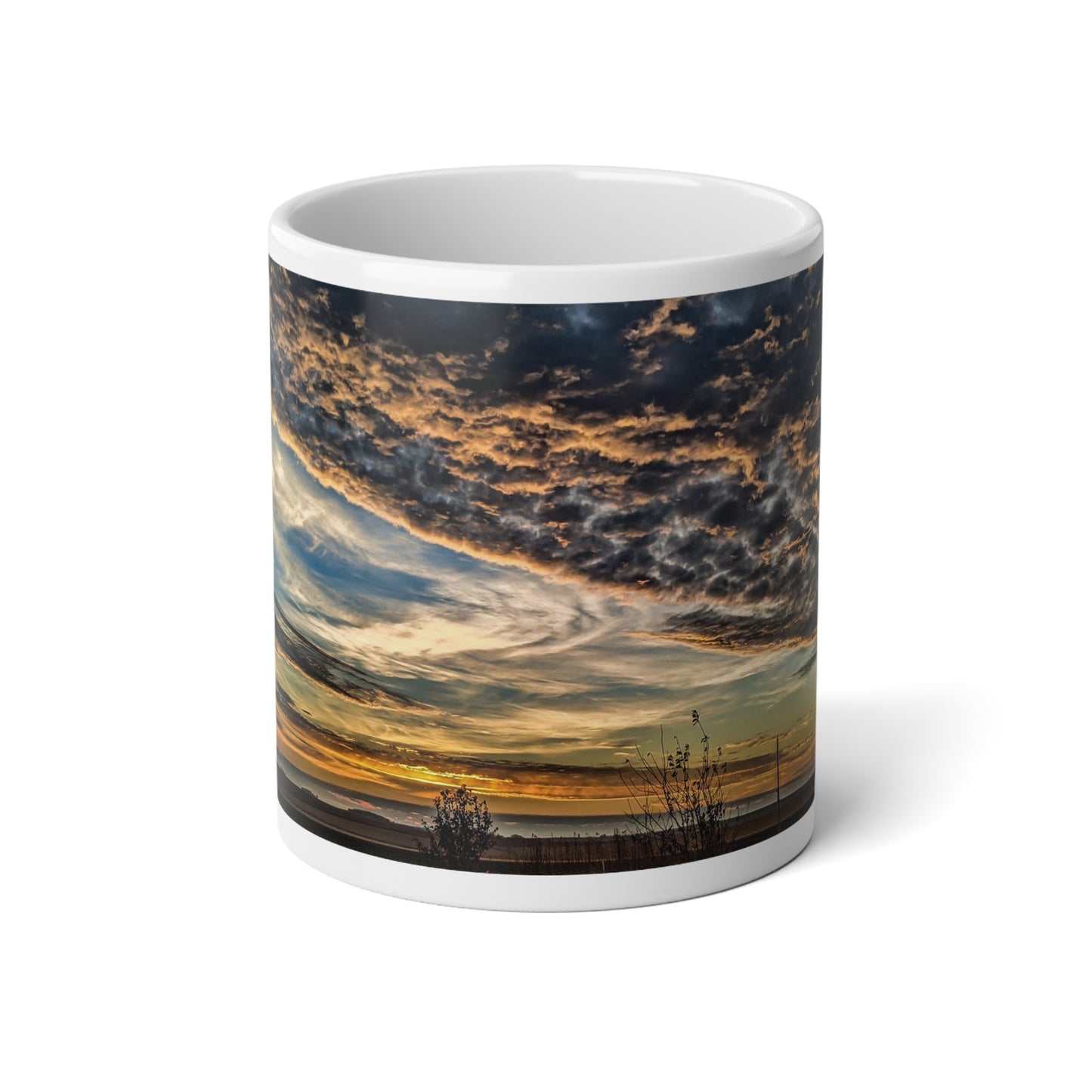 Sandy Skies Jumbo Mug, 20oz (SP Photography Collection) WHITE