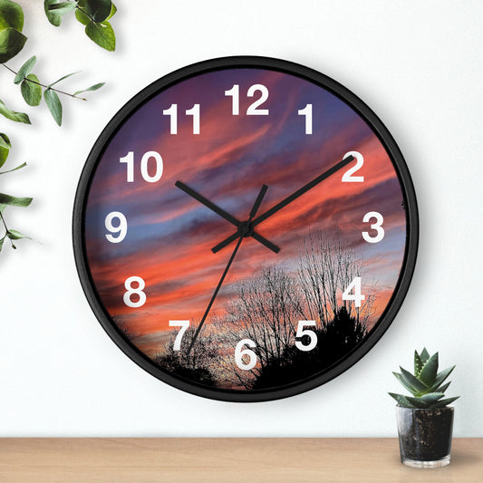 Pink Sky Wall Clock (B & J Collections)