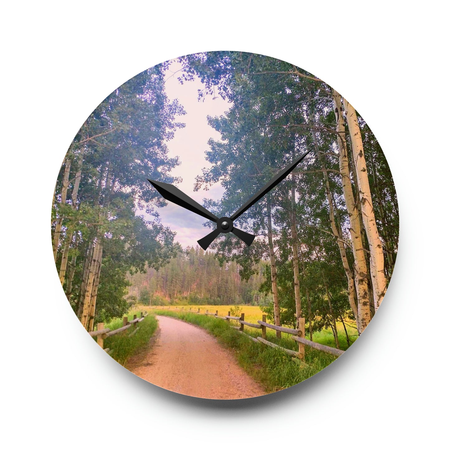 Country Road Acrylic Wall Clock (SP Photography Collection)