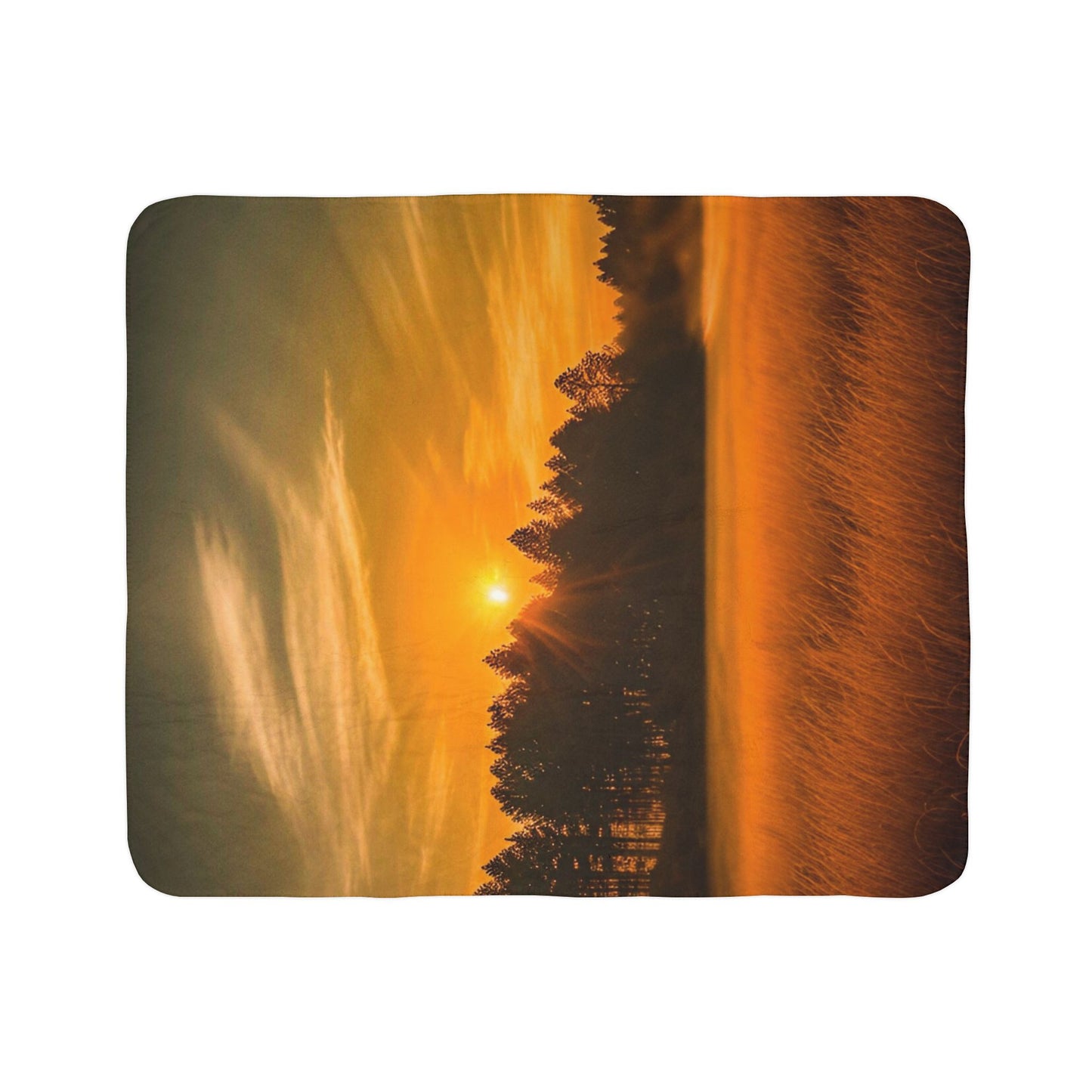 Field Sunset Fleece Sherpa Blanket (SP Photography Collection)