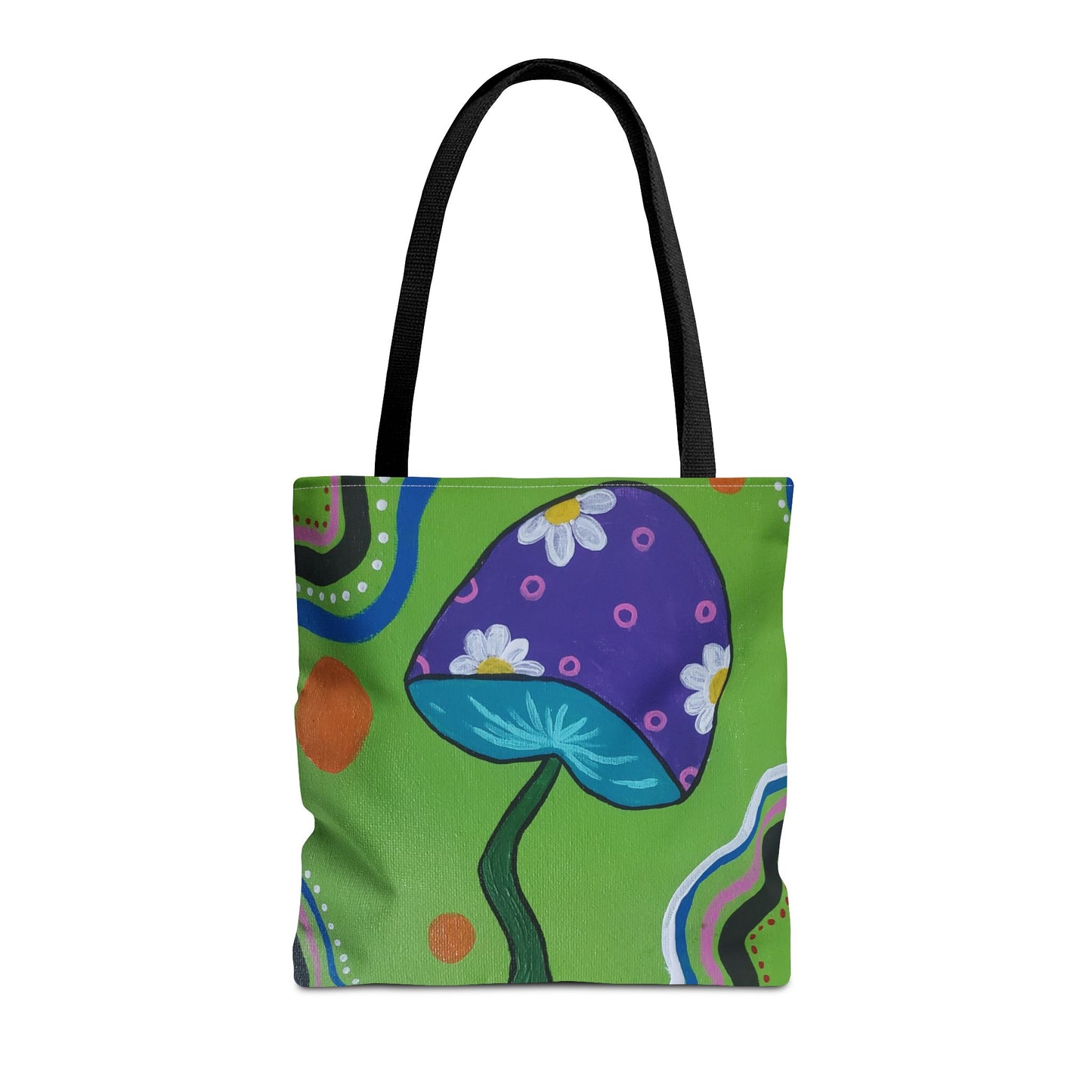 Marguerite Mushroom Tote Bag (Peculiar Paintings Collection) BLACK