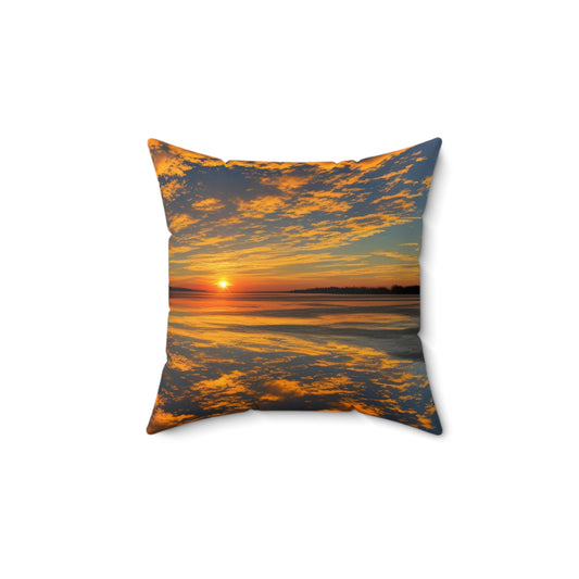 Orange Skies Polyester Square Pillow (SP Photography Collection) NAVY