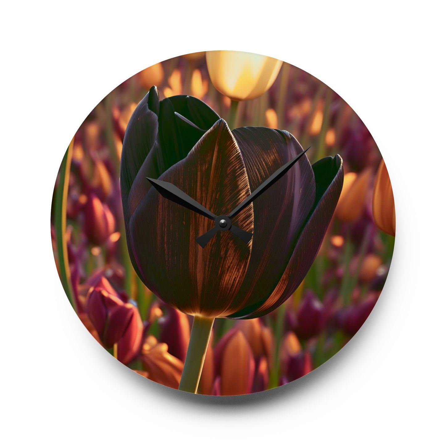 Purple Tulip Acrylic Wall Clock(SP Photography Collection)