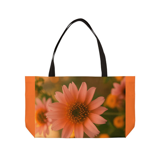 Peach Daisy Weekender Tote Bag (SP Photography Collection) ORANGE