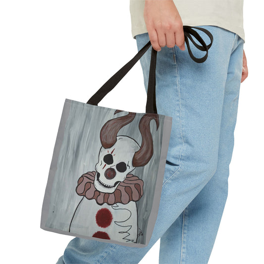 Toby The Clown Tote Bag (Peculiar Paintings Collection) LIGHT GRAY